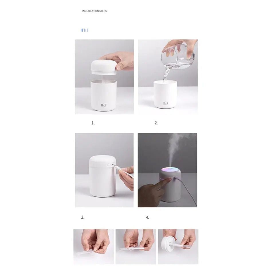 Humidificateur portable H2O Mini 300 ml avec lumière LED