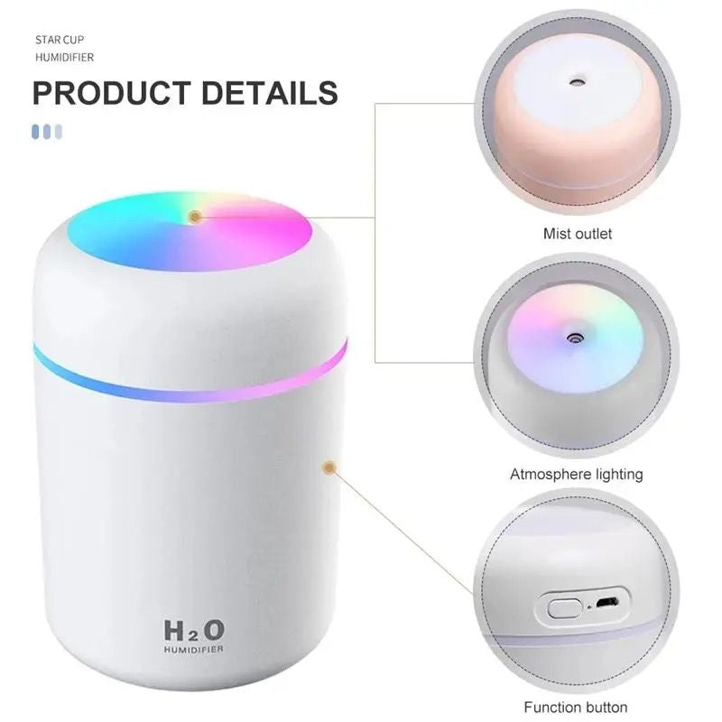 Humidificateur portable H2O Mini 300 ml avec lumière LED